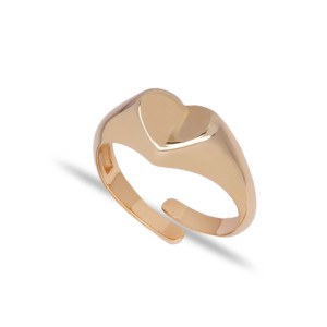 Trendy <b>Plain</b> Heart Design Adjustable <b>Ring</b> Turkish Handmade Wholesale 925 Silver Sterling Jewelry - Product Image 5