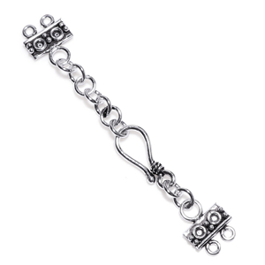 Broche Geométrico Prem Bhaya Bali con Cierre de Palanca, 2 Hilos, Chapado en Plata Oxidada, para Fabricación de Collares y Pulseras B636 - Product Image 3