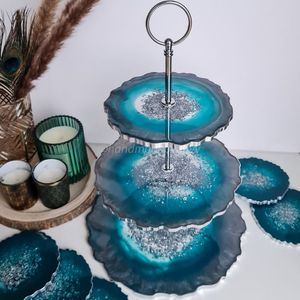 MEILLEUR AFFICHAGE FAIT À LA MAIN DIY 3 Niveaux Forme Ronde Plateau De Fruits Époxy Moule Plateau À Thé Table Moule En Silicone pour Arts En Résine - Product Image 5