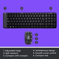 Özel rus RGB ergonomik kablosuz klavye Mouse Logitech için Logitech MK220 ofis PC için mobil USB uyumlu dizüstü Tablet