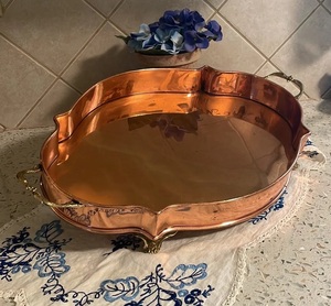 Nouveau personnalisé de haute qualité en cuivre grand unique marteau plateau de service en cuivre métal servant la maison à bas prix - Product Image 4