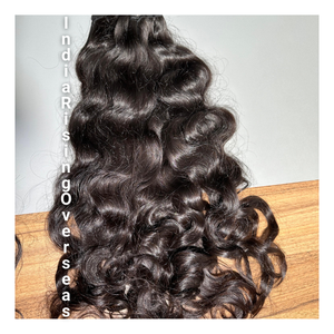 Paquetes de cabello ondulado natural indio crudo Extensiones de cabello humano virgen grueso brillante y lujoso donado por templo - Product Image 2