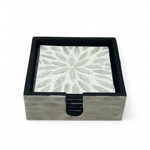 Juego de Posavasos de Lujo Estilo Bohemio con Nácar y Caja de Almacenamiento, Origen Vietnam, para Posavasos y Decoración de Interiores - Product Image 2