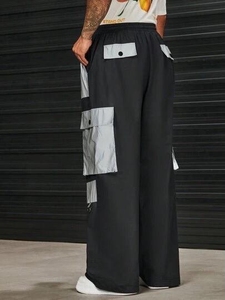 Trending Unisex Wide Leg Reflector Baggy Bottom Designer Style <b>Loose</b> Fit Street Style Baggy <b>Trousers</b> <b>for</b> <b>Men</b> Custom Design Pant - Product Image 3