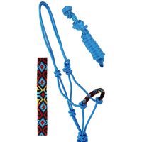 Licol pour cheval en corde tressée de qualité supérieure avec design de nez à perles et longe assortie pour un usage quotidien