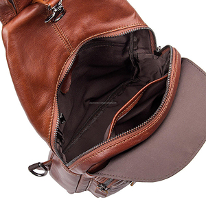 Unisex Leather Office Backpack Customized Logo Waterproof Laptop Sleeves Casual Travel Factory Supply - Product Image 6