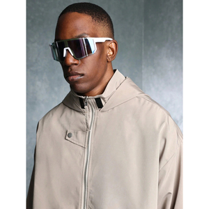 แจ็กเก็ตกันลมไนล่อนของผู้ชายทรงหลวมกันน้ำผ้าแคนวาสแบบมีซิปโลโก้ตามสั่งสไตล์วินเทจ - Product Image 6