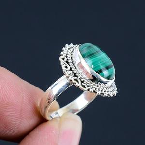 Bague de style bohème en argent faite à la main bijoux en argent sterling 925 Malachite pierres précieuses bague tendance bijoux pour femmes cadeau pour elle - Product Image 3
