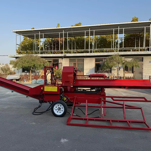 Processeur de bois de chauffage motorisé 27T avec moteur et boîte de vitesses, cale en acier à 6 voies et convoyeur réglable de 10 pieds - Product Image 1
