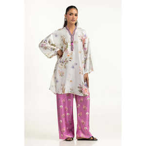 Conjunto de Satén Charmeuse IUSTTS-1457, Blusa de Seda Estampada con Mangas Tres Cuartos para Primavera/Verano - Product Image 5