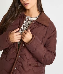 Nouvelle conception de veste longue matelassée pour femmes, logo personnalisé, doublure en coton, respirante, vêtements de rue, fabrication personnalisée, gilet matelassé pour adultes - Product Image 5