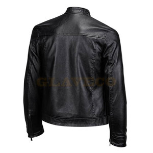Pakistan Made High Quality <b>Winter</b> <b>Leather</b> <b>Jacket</b> with Stand Collar and Front Logo-Private Label OEM Service - Product Image 2