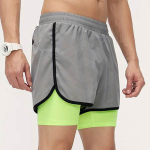 Hot Sale New Fashion Double <b>Layer</b> Athletic Shorts for Men Solid Pattern Fitness Wear with Private Label - Product Image 6