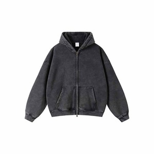 OEM Meilleur service Logo personnalisé Sweats à capuche lourds délavés à l'acide pour hommes couleur unie séchage rapide à la mode Sweats à capuche pour hommes - Product Image 4