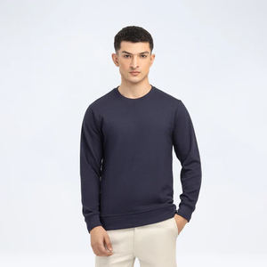 <b>Men's</b> Heavyweight Sweatshirt with Custom Logo 500gsm Crew Neck Drop Shoulder Solid Color <b>for</b> Winter-ODM Supply hoodies - Product Image 1