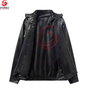 Chaqueta de Cuero de Piel de Oveja de Alta Calidad para Hombre, Diseño Moderno, Cómoda, con Cuello Camisero, Impermeable y Cortavientos - Product Image 3