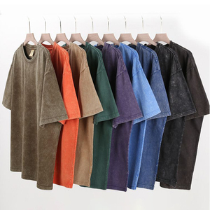 Custom 230gsm Vintage Washed <b>Mens</b> <b>T</b> <b>Shirt</b> <b>Men</b> Distressed <b>Heavyweight</b> Cotton Blank Oversized <b>T</b> <b>Shirt</b> <b>T</b>-<b>shirt</b> for menDDP Shipping - Product Image 2