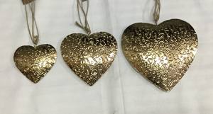 Elegante Corazón de Navidad, decoración colgante de Metal, diseño grabado, adorno de árbol de Navidad para decoración elegante de vacaciones - Product Image 6