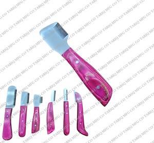 TARIQ MFG CO 6 pièces ensemble chien toilettage couteaux à dénuder Durable en acier inoxydable et manche en bois ergonomique instruments vétérinaires - Product Image 4