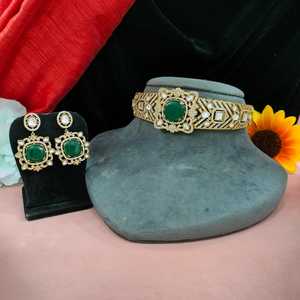 Victorian Fusion Choker Set American Diamonds <b>Fashion</b> <b>Necklaces</b> Zircon Moissanite Classic Contemporary Design Finest Quality - Product Image 1