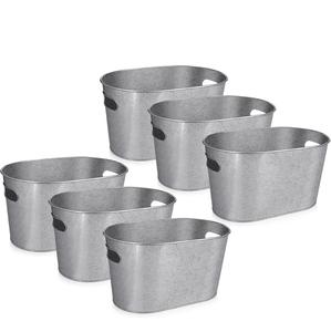 Seau en métal galvanisé gaufré avec design floral Bac à fleurs décoratif de ferme rustique durable avec design facile à manipuler - Product Image 2