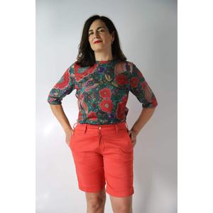 ROYALE, camiseta informal floral para mujer, transpirable de talla grande, longitud corta, estampado 3D, Patchwork, logotipo Floral para Golf - Product Image 2