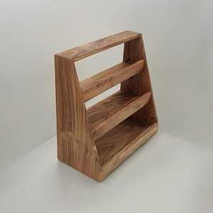 Support d'assaisonnement de cuisine en bois organisateur à trois couches support de stockage d'épices en bois d'acacia cuisine pot à épices stockage présentoir en bois - Product Image 1