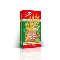 Bâtonnets de biscuits faibles en gras aux fruits et légumes, 55g, saveurs thé sucré et chocolat, avec saveurs café et nori, personnalisables