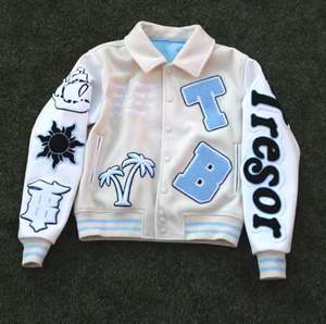 Fabricant de vestes universitaires Letterman à manches longues en cuir brodé de haute qualité avec logo personnalisé pour hommes veste universitaire - Product Image 1