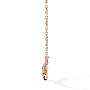 สร้อยคอเพชรที่ปลูกในห้องปฏิบัติการที่ได้รับการรับรองโดยใช้ทอง14K อันหรูหราพร้อมห่วงโซ่สีขาวและสีเหลืองโรสโกลด์ - Product Image 3