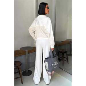 ชุดโมดัลสูท 10247 พร้อมดีเทลผ้าทอ สไตล์ลำลอง ชุดสูทดีเทลผ้าทอ - Product Image 5