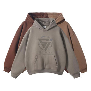 Sweat à capuche personnalisé en coton épais de haute qualité, imprimé numérique, effet délavé soleil, style streetwear vintage, avec poche, épaules tombantes et strass pour homme - Product Image 1