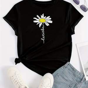 Camiseta holgada con estampado personalizado de alta calidad para mujer, ropa informal con cuello redondo, camisetas de manga corta, camisetas - Product Image 5