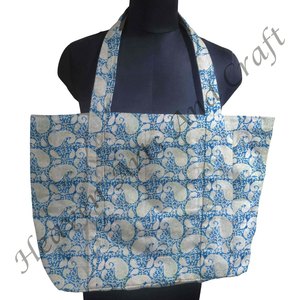 Sac fourre-tout en toile de coton fait à la main pour femmes, logo personnalisé écologique, style floral d'été d'hiver - Product Image 1