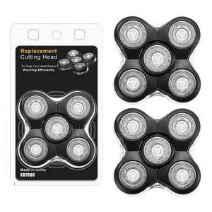 Paquete de 2 cabezales de repuesto para afeitadora eléctrica rotativa, triple cuchilla, para uso en seco/húmedo, impermeables IPX7, con alimentación USB, lavables, para rostro - Product Image 1