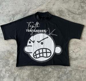 Personalizar la impresión de la pantalla de gran tamaño de peso pesado de fabricación de 275gsm camiseta de los hombres de algodón Boxy gráfico camisetas para hombres - Product Image 4