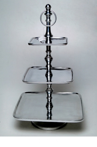 แท่นวางเค้กทรงสี่เหลี่ยมขัดเงาอลูมิเนียมสีเงินขนาด12นิ้วสำหรับวางบนโต๊ะเค้กในปาร์ตี้สินค้ามาใหม่ - Product Image 2