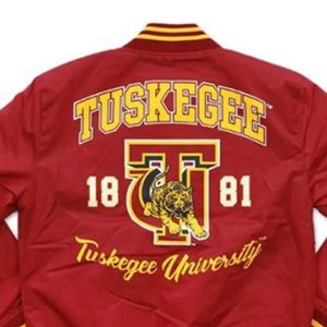 Tuskegee Varsity Jacket Tiger Mascot 1881 Emblem Winter School <b>Spirit</b> Outerwear Digital Printed College Apparel Unisex Bulk - Product Image 4