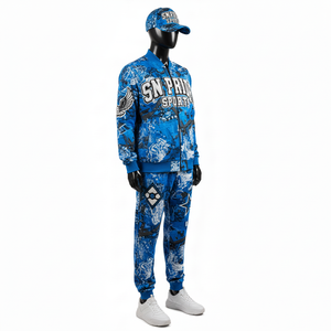 ชุดวอร์มกีฬาแบบสองชิ้น เสื้อฮู้ดและกางเกงเลกกิ้งวิ่งทรงปกติ ผ้าสี่ทิศทางยืดได้ เป็นมิตรกับสิ่งแวดล้อม ออกแบบตามสั่ง - Product Image 3