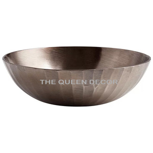 Cuencos de pedicura de metal de aluminio con acabado antiguo de latón, forma redonda, textura martillada, súper calidad, muy demandados - Product Image 3