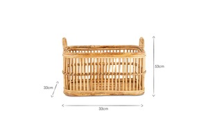 Panier à linge Artex Green Earth en rotin naturel fait main, écologique, avec poignées, design moderne multifonctionnel, rond - Product Image 3