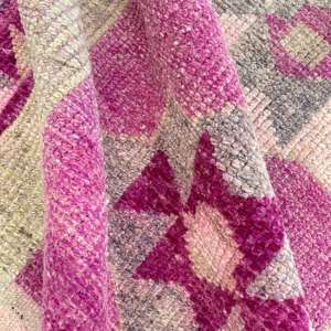 พรมวินเทจขนาด 3x10.5 ฟุต, พรมตุรกีแบบ Runner, พรมลายปะติดสีชมพูเบจ - Product Image 5