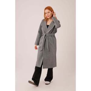 Manteau long en laine mélangée anthracite doublé pour femme Lustrin - Élégante veste d'hiver en gros pour femmes - Product Image 1
