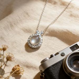 Elegante Collar de Plata de Ley S925 con Colgante de Jade Espuma de Agua, Gema de Jade Albite, Amuleto para Mujer, Joyería Fina, Regalo - Product Image 2