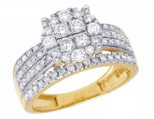 Anillo de compromiso de diamante de moissanita helado de plata S925 chapado en oro S925 de alta calidad para mujer - Product Image 1