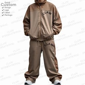 Unisex Oversized Nylon Windbreaker Tracksuit Set <b>Lightweight</b> 2 Piece <b>Jacket</b> & Pants for Men and <b>Women</b> - Product Image 4
