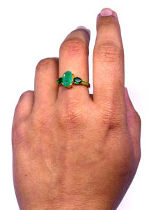 Hecho a mano 925 plata esterlina cromo Esmeralda turmalina piedra preciosa atractivo clásico mujeres usan anillo de eternidad - Product Image 6