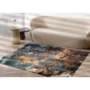 Tapis moderne imprimé marbre - Couloir, Entrée, Décoration de salon, Tapis en chenille - Product Image 2