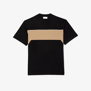 เสื้อยืดผู้ชายสีดำ คอโอ แขนสั้น ทรงปกติ ผ้าคอตตอนเจอร์ซีย์ สไตล์ลำลอง - Product Image 4