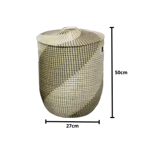 Best Choice Vietnam Storage <b>Basket</b> Eco-friendly Non-Toxic Handwoven <b>Plastic</b> Laundry Hamper for Household Use Bathroom Organizer - Product Image 4